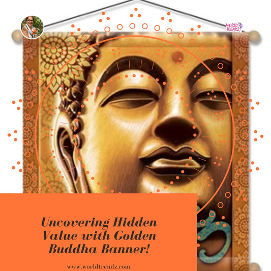 Transform Your Meditation Space with the 30" x 30" Golden Buddha Temple Meditation Banner - A Must-Have for Every Zen Enthusiast!