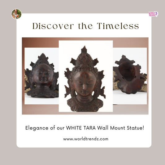 Discover the Enchanting Serenity: Unveiling the Mystique of the Dark Large White Tara Wall Mount Statue