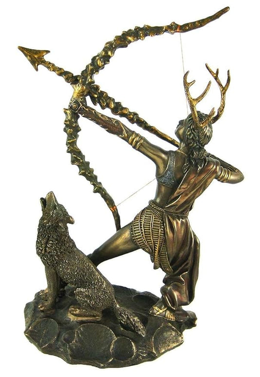 Artemis Greek Goddess Statue – Bronze Finish Mythological Sculpture for Home Décor 1