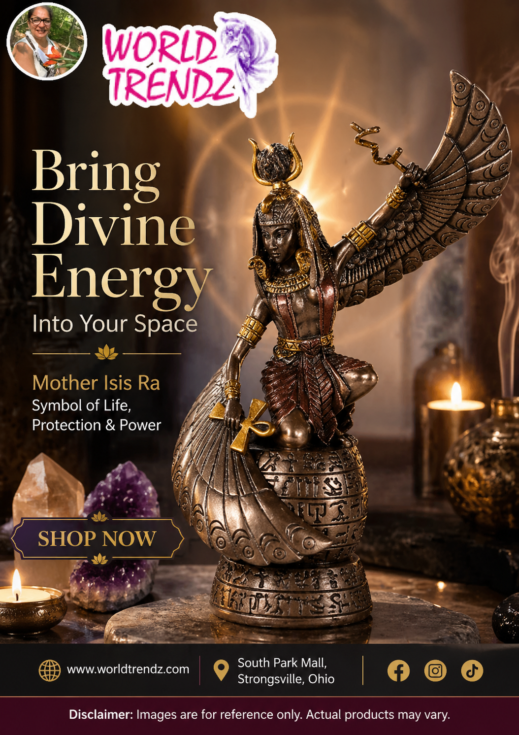 Mother Isis Ra Holding Ankh