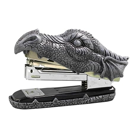 Dragon Stapler – Hand-Painted Cold Cast Resin Office Accessory with Faux Stone Finish 1