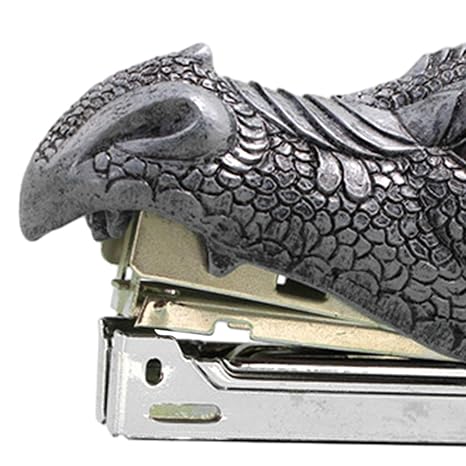 Dragon Stapler – Hand-Painted Cold Cast Resin Office Accessory with Faux Stone Finish 2