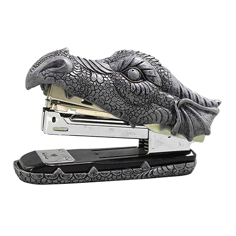 Dragon Stapler – Hand-Painted Cold Cast Resin Office Accessory with Faux Stone Finish 3
