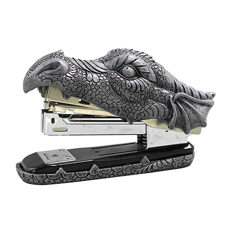 Dragon Stapler – Hand-Painted Cold Cast Resin Office Accessory with Faux Stone Finish 4