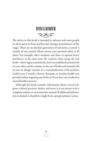 Fire Magic Book Disclaimer
