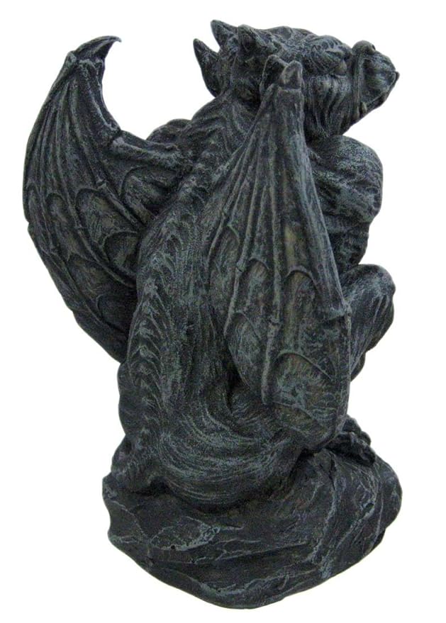 Gargoyle Statue – Hand-Painted Resin Crouching Gargoyle with Disgusted Expression for Home Décor 1