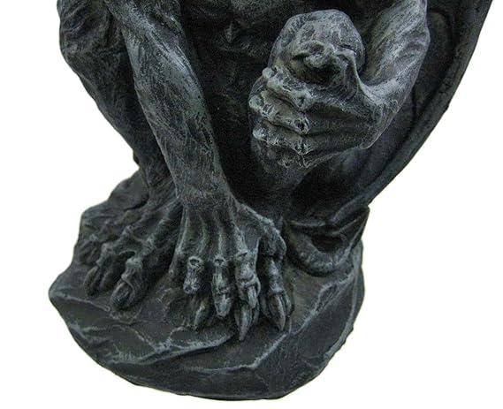 Gargoyle Statue – Hand-Painted Resin Crouching Gargoyle with Disgusted Expression for Home Décor 3