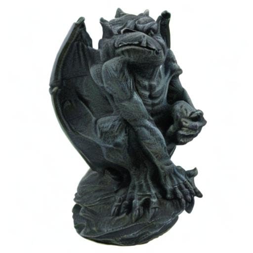Gargoyle Statue – Hand-Painted Resin Crouching Gargoyle with Disgusted Expression for Home Décor 5
