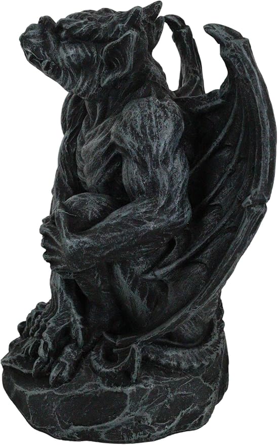 Gargoyle Statue – Hand-Painted Resin Crouching Gargoyle with Disgusted Expression for Home Décor 6