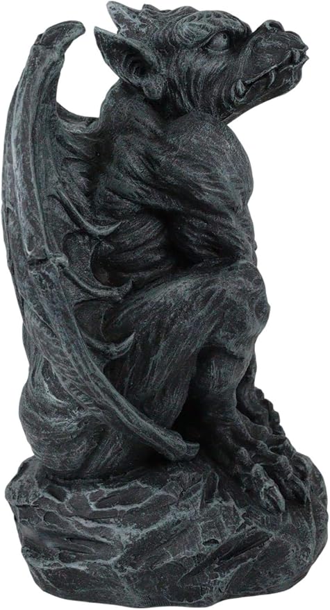 Gargoyle Statue – Hand-Painted Resin Crouching Gargoyle with Disgusted Expression for Home Décor 7