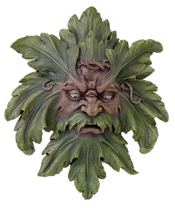 Green Man Wall Plaque – Hand-Painted Resin, Symbol of Rebirth and Natural Growth 6