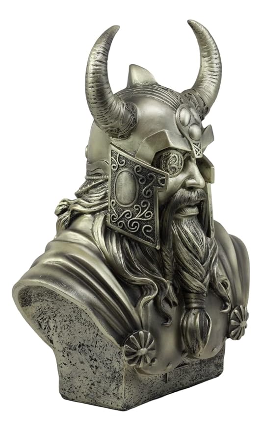 Odin Norse God Statue – Hand-Painted Composite Resin Sculpture with Battle Helmet and Eye Patch 3