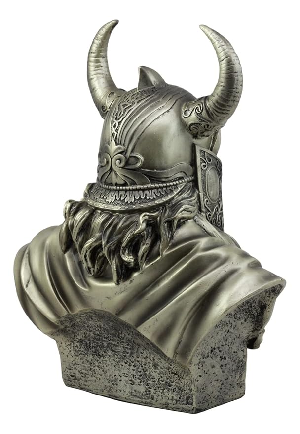 Odin Norse God Statue – Hand-Painted Composite Resin Sculpture with Battle Helmet and Eye Patch 4