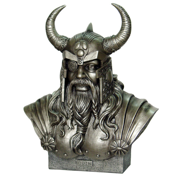 Odin Norse God Statue – Hand-Painted Composite Resin Sculpture with Battle Helmet and Eye Patch 5
