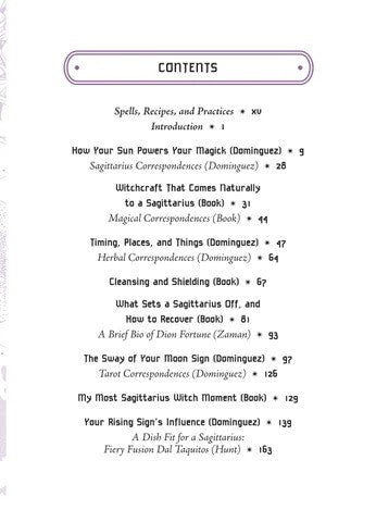 Sagittarius Sun Sign Series Book Contents