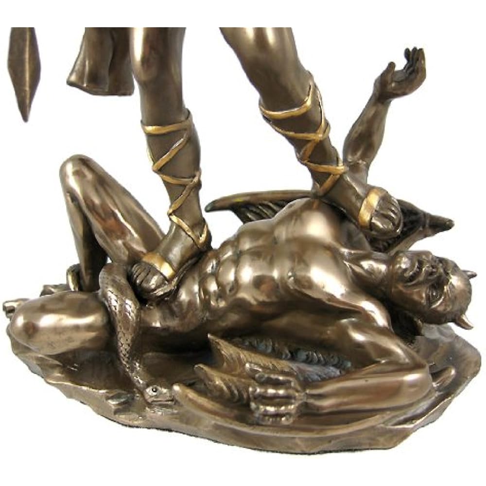 St. Michael Archangel Statue – Bronze Finish Resin Sculpture for Home or Altar 6