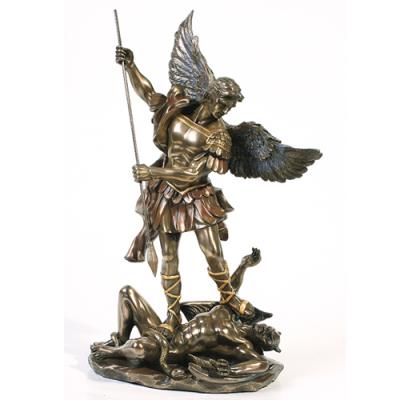 St. Michael Archangel Statue – Bronze Finish Resin Sculpture for Home or Altar 7