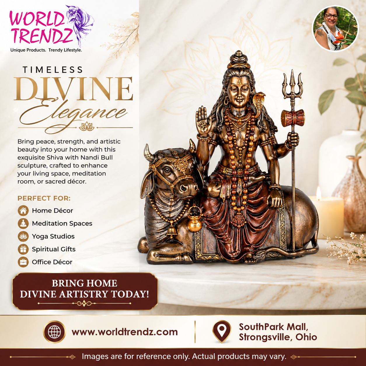 Shiva with Nandi Bull Statue Advertisement