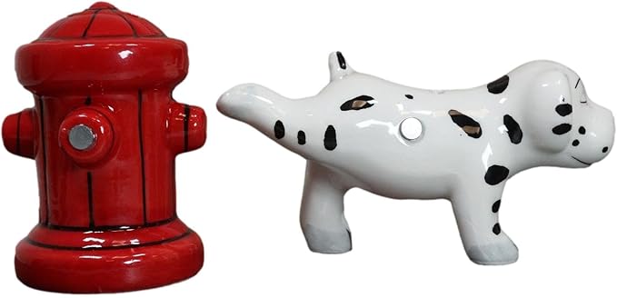 Where’s The Fire Dalmatian & Hydrant Salt Pepper Shaker Set – Magnetic Kitchen Decor 4