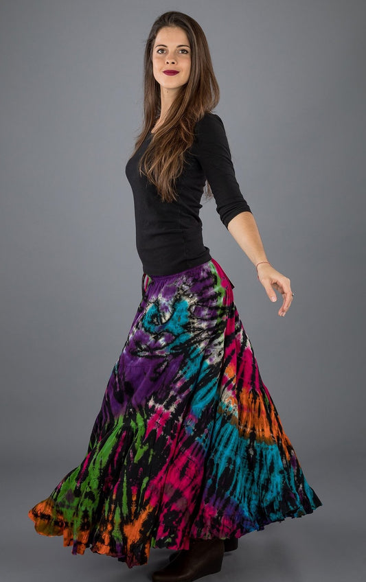 HIPPIE SKIRT TIE DYE RAYON SPANDEX  218912