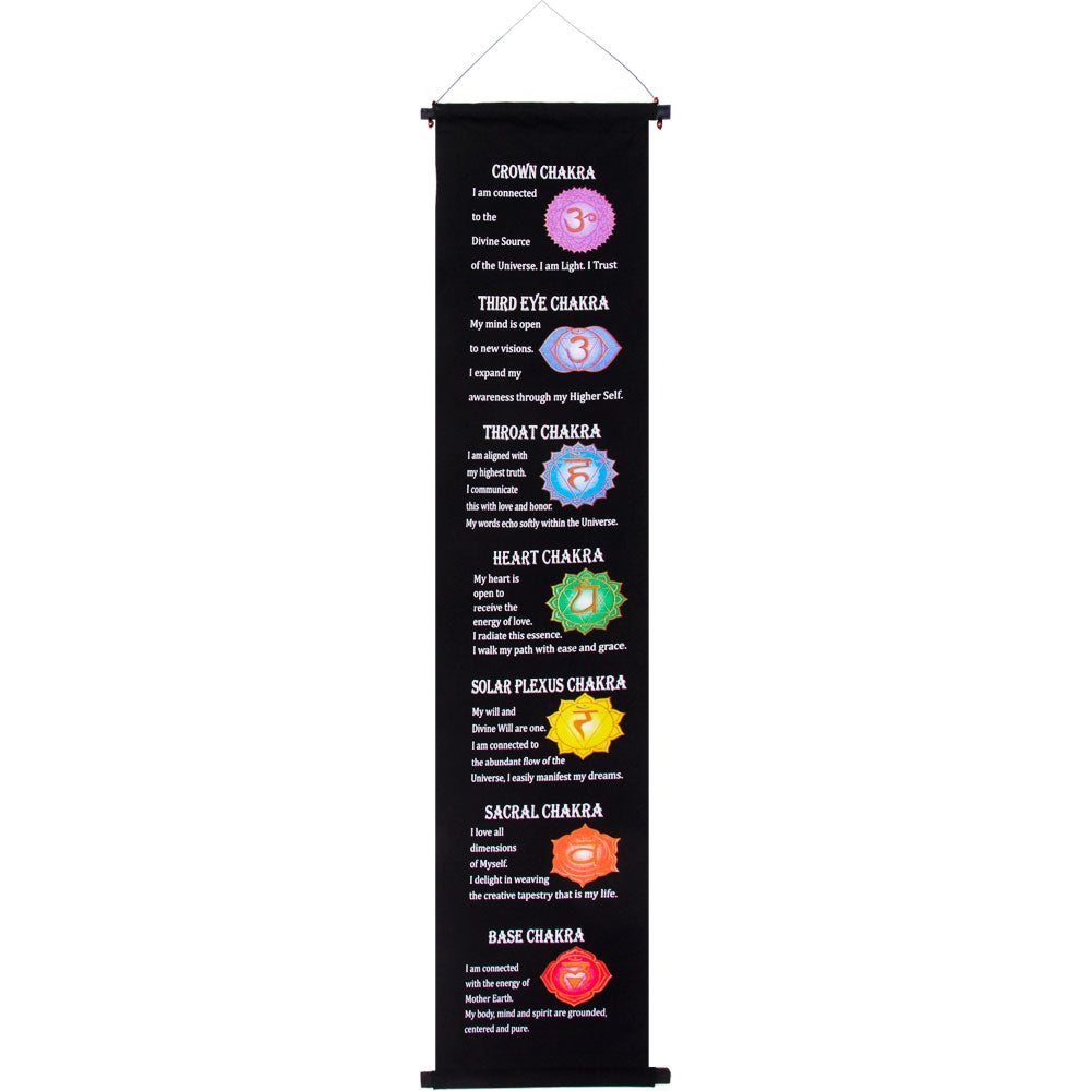 CHAKRA BLACK INSPIRATIONAL BANNER WALL HANGING