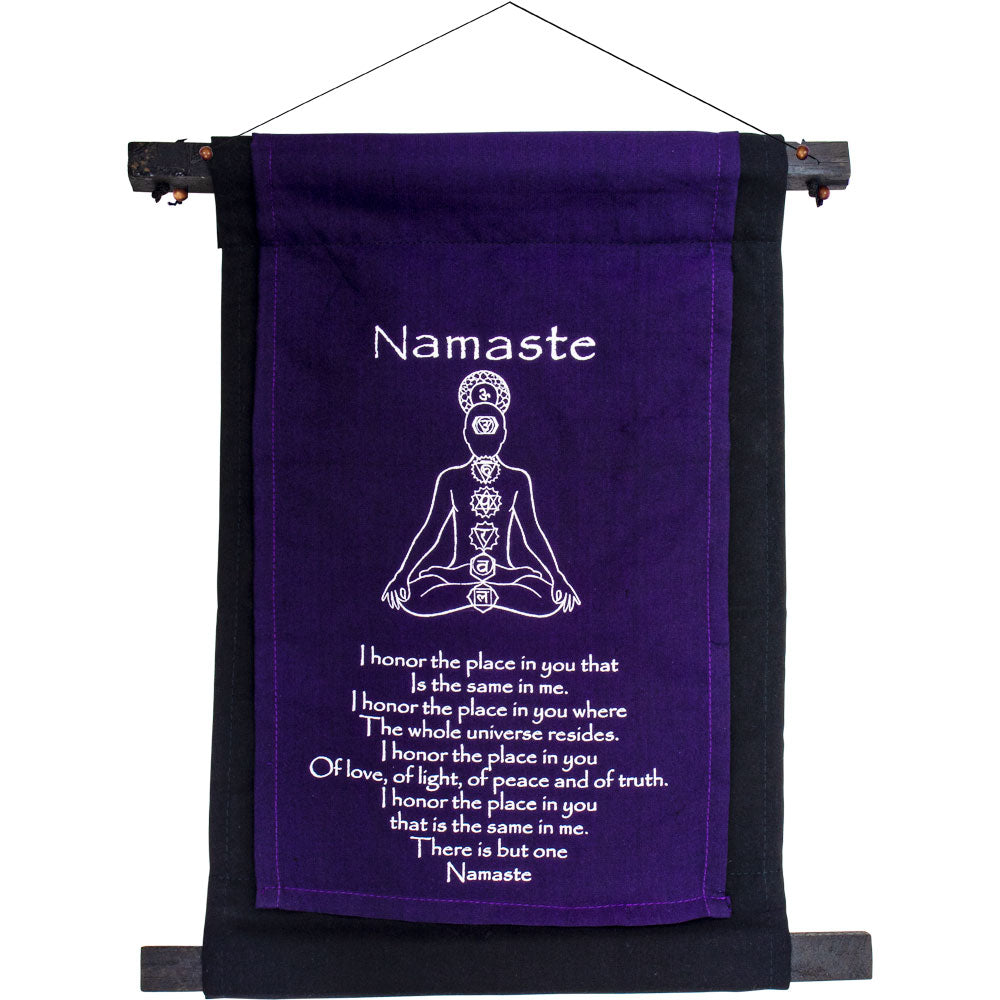 NAMASTE PURPLE SMALL INSPIRATIONAL BANNER WALL HANGING