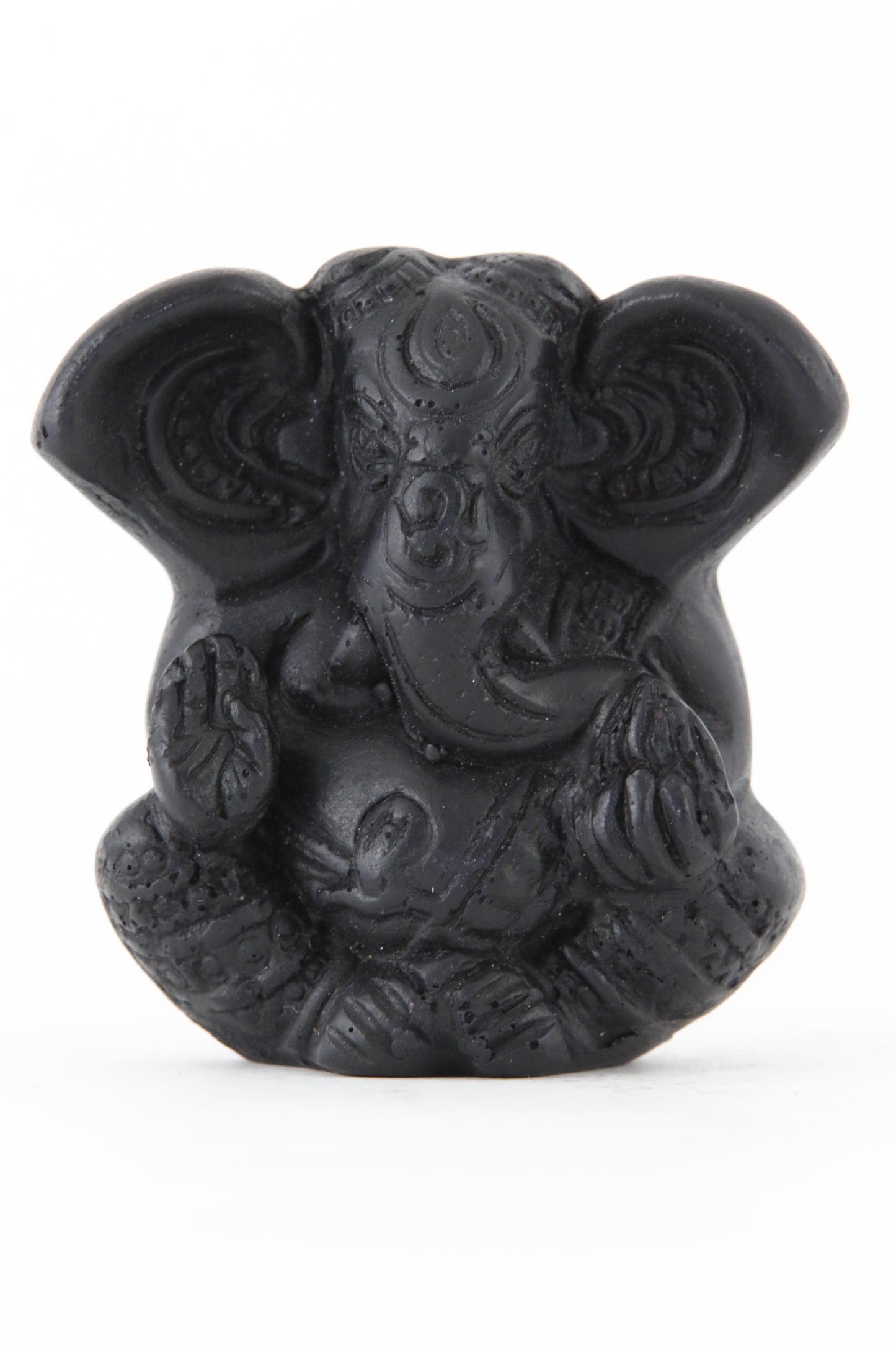 GANESHA BIG EAR STATUE DARK SMALL SIZE FRONT VIEW