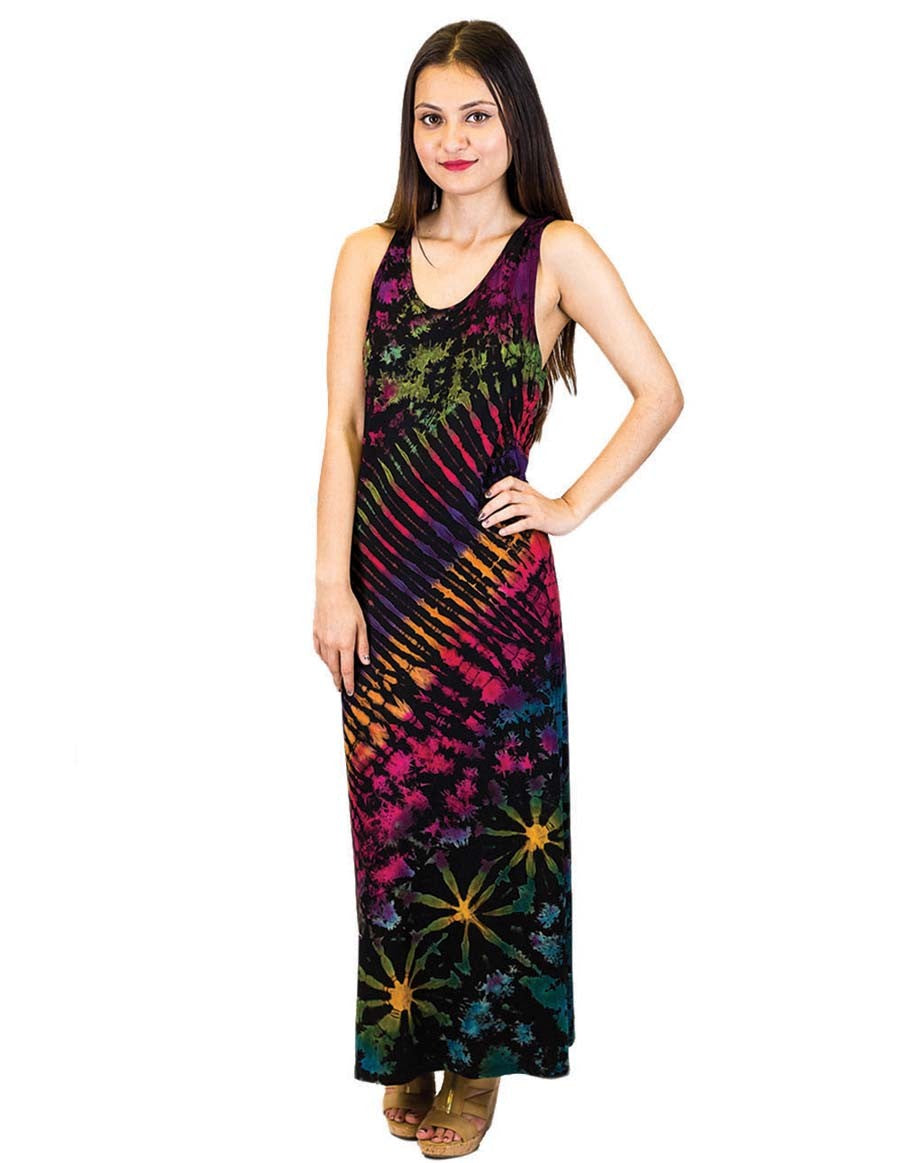 TIE DYE MAXI DRESS RAINBOW