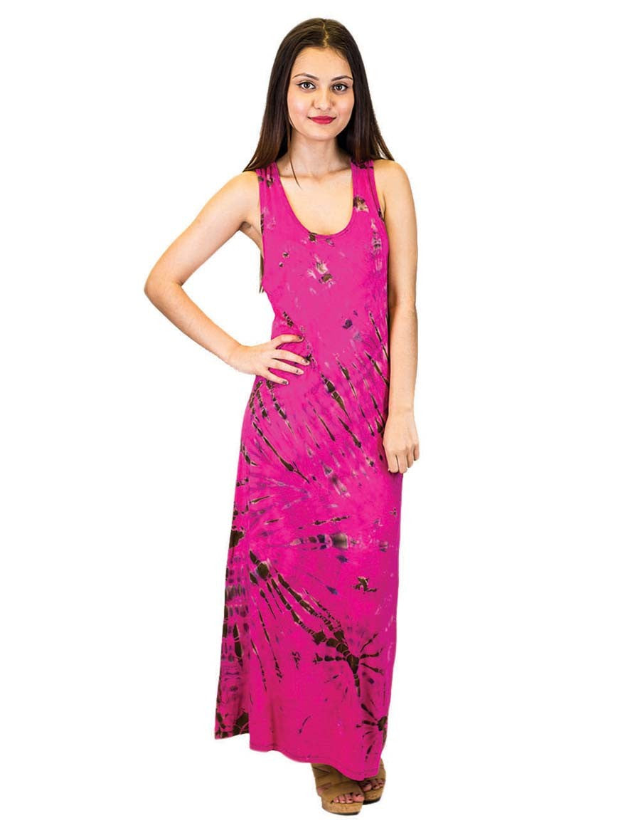 TIE DYE MAXI DRESS PINK