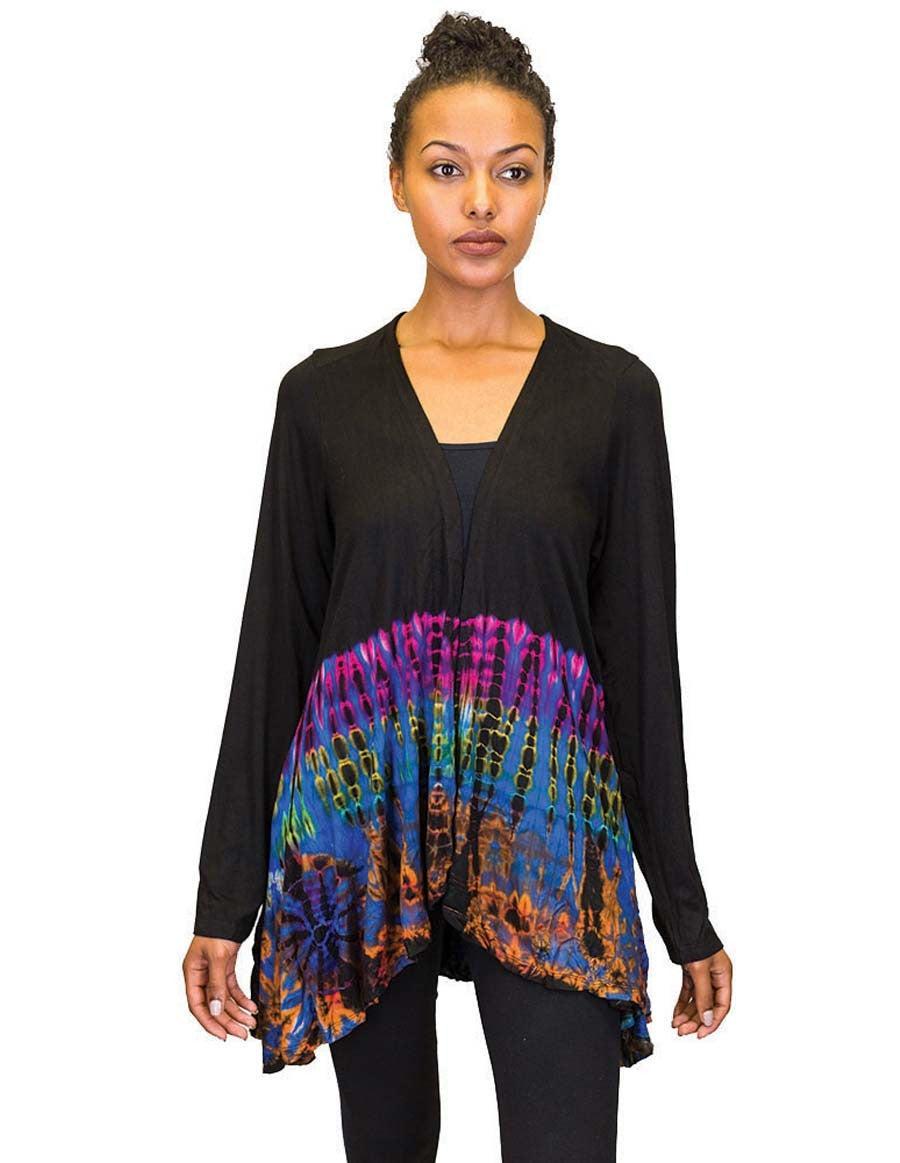 HALF TIE DYE CARDIGAN PURPLE