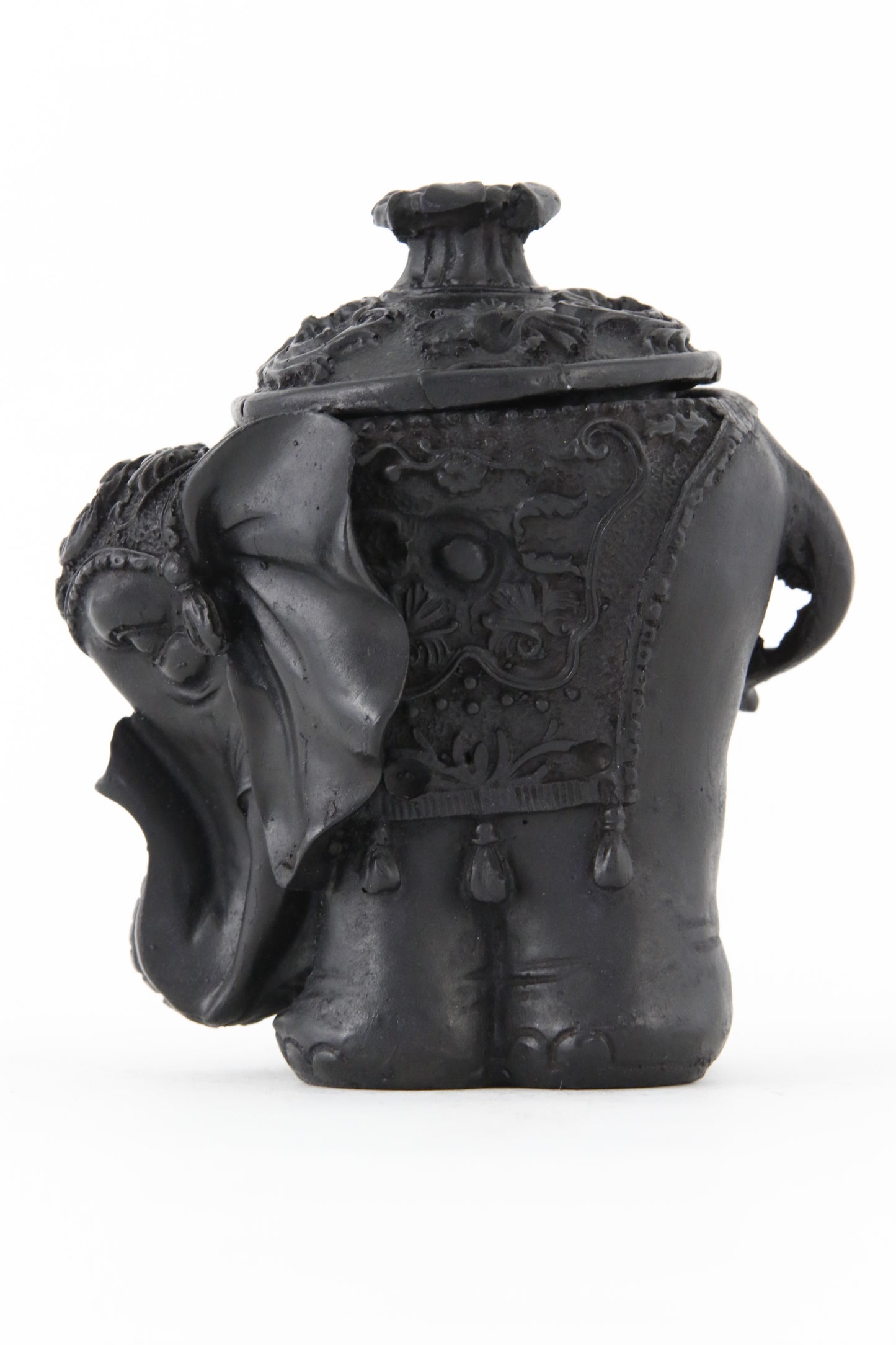 ELEPHANT BOX STATUE ROUND DARK SIDE 2 VIEW