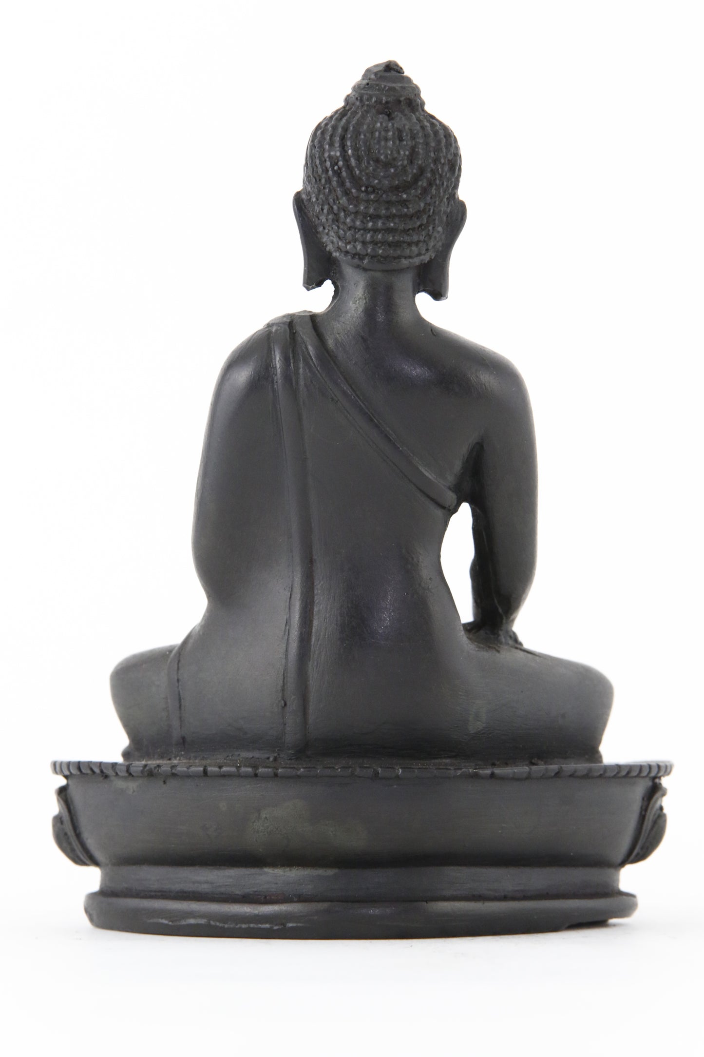 EARTH TOUCHING BUDDHA STATUE DARK MEDIUM SIZE BACK VIEW