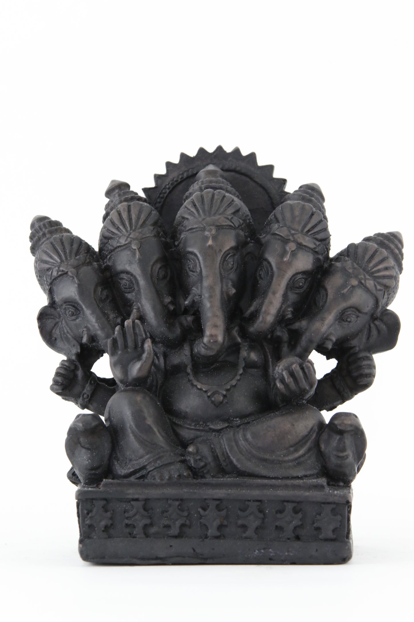 GANESHA MULTI HEAD STATUE DARK FRONT VIEW