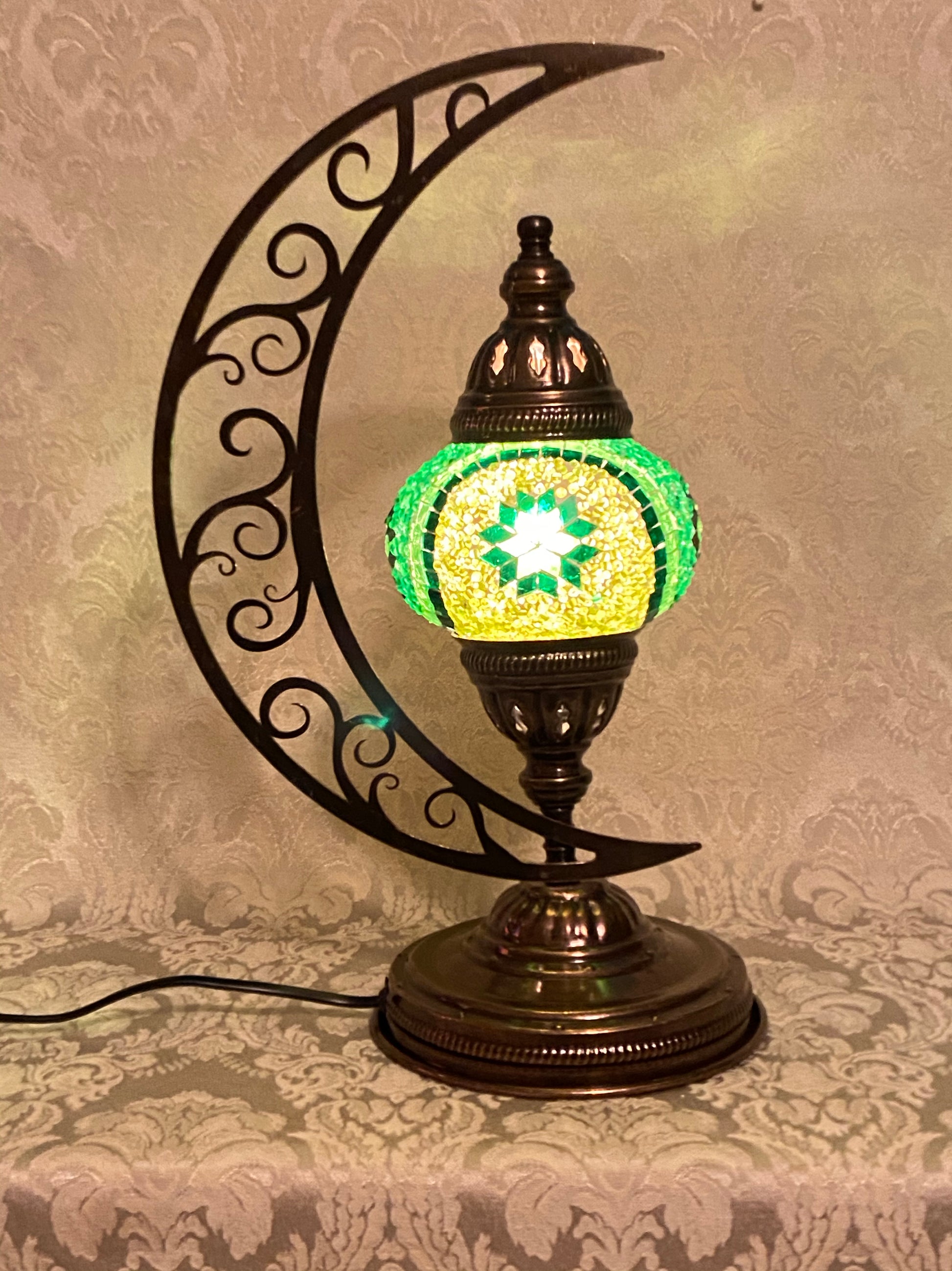 ISTANBUL CRESCENT MOON TABLE LAMP GREEN