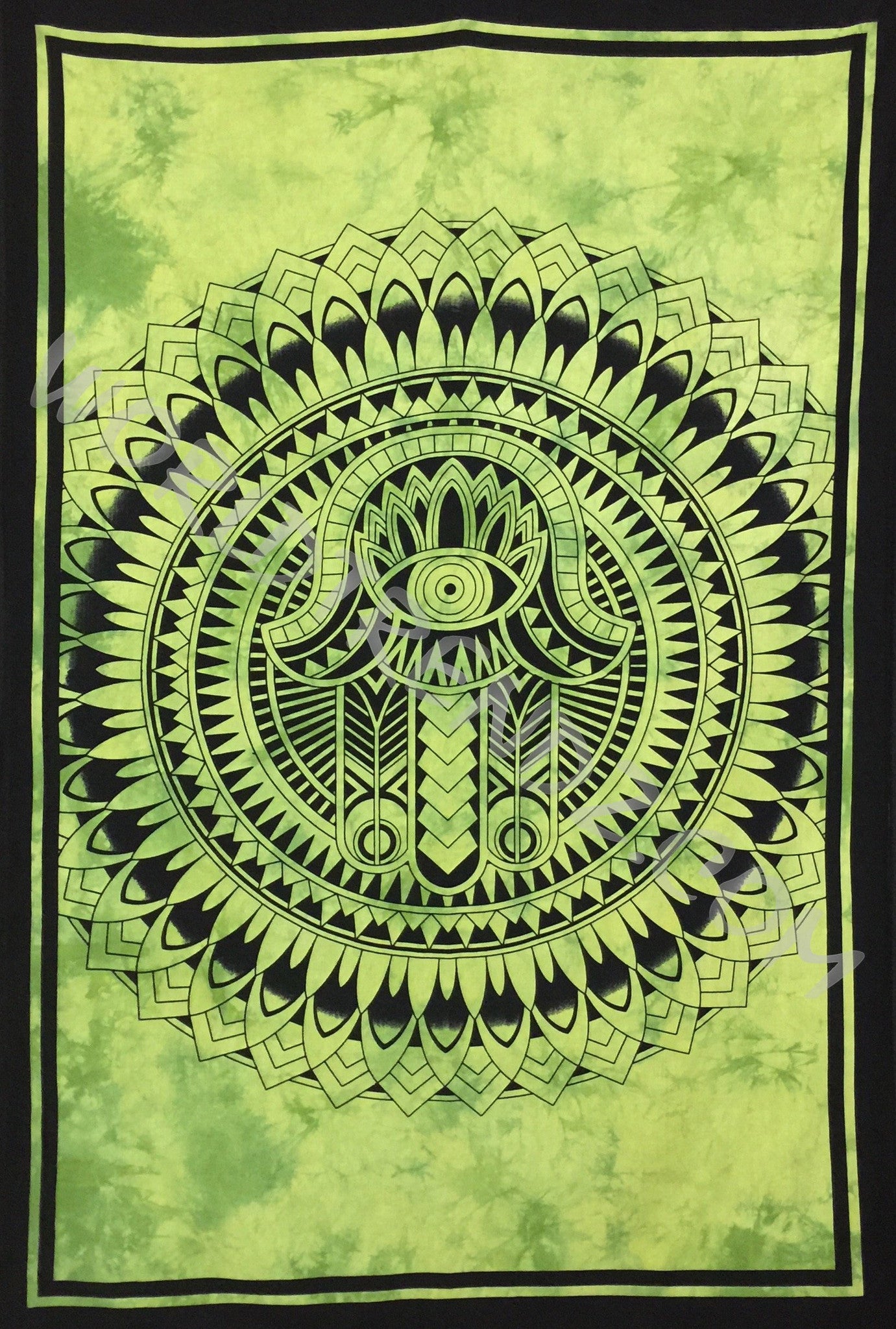 HAMSA HAND TAPESTRY GREEN