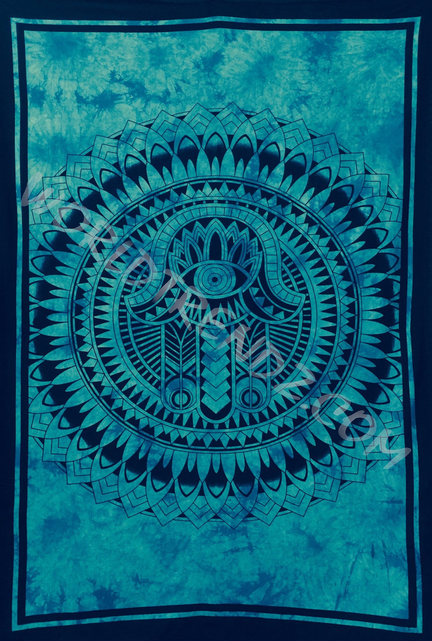 HAMSA HAND TAPESTRY TURQUOISE