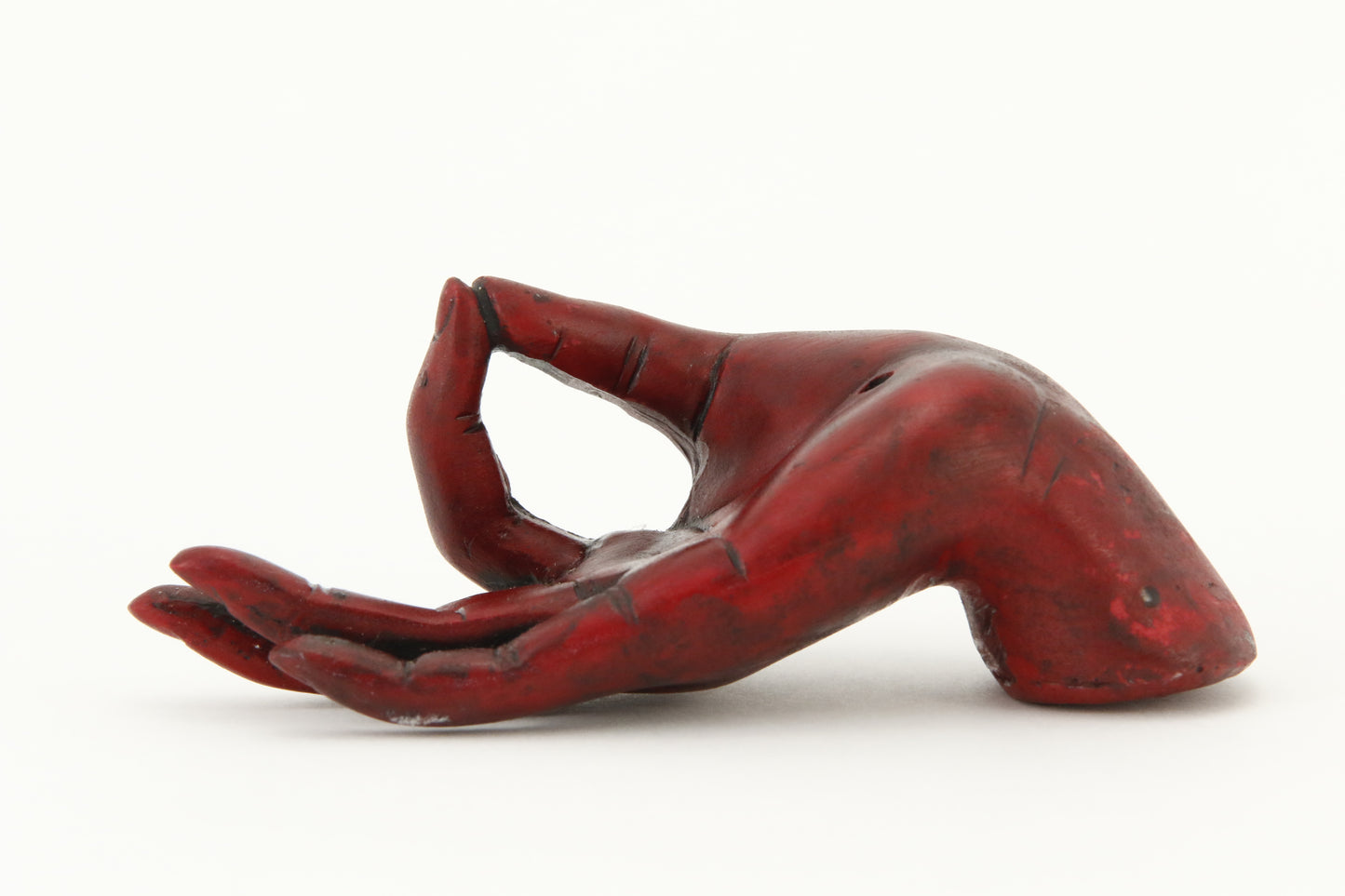 MUDRA HAND INCENSE BURNER RED FRONT VIEW