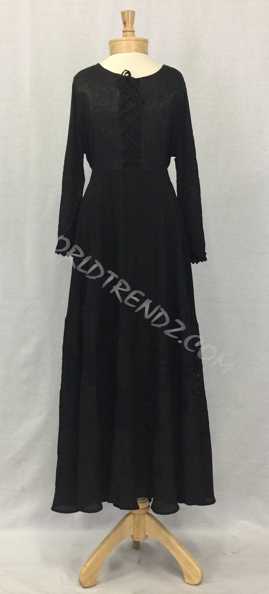 LACE-UP MEDIEVAL DRESS BLACK