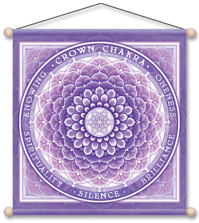 CROWN CHAKRA VIOLET MEDITATION BANNER WALL HANGING