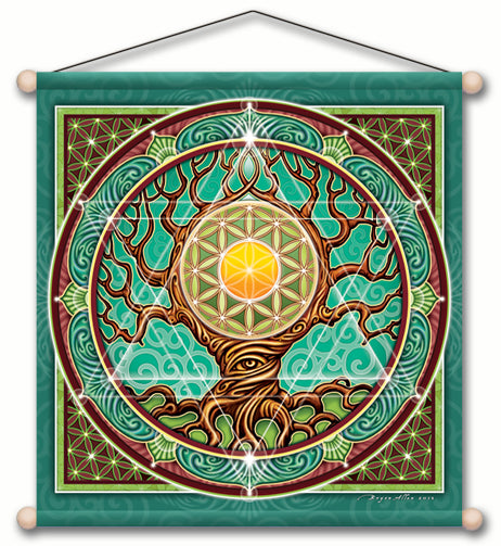 ANCIENT WISDOM TEMPLE MEDITATION BANNER WALL HANGING