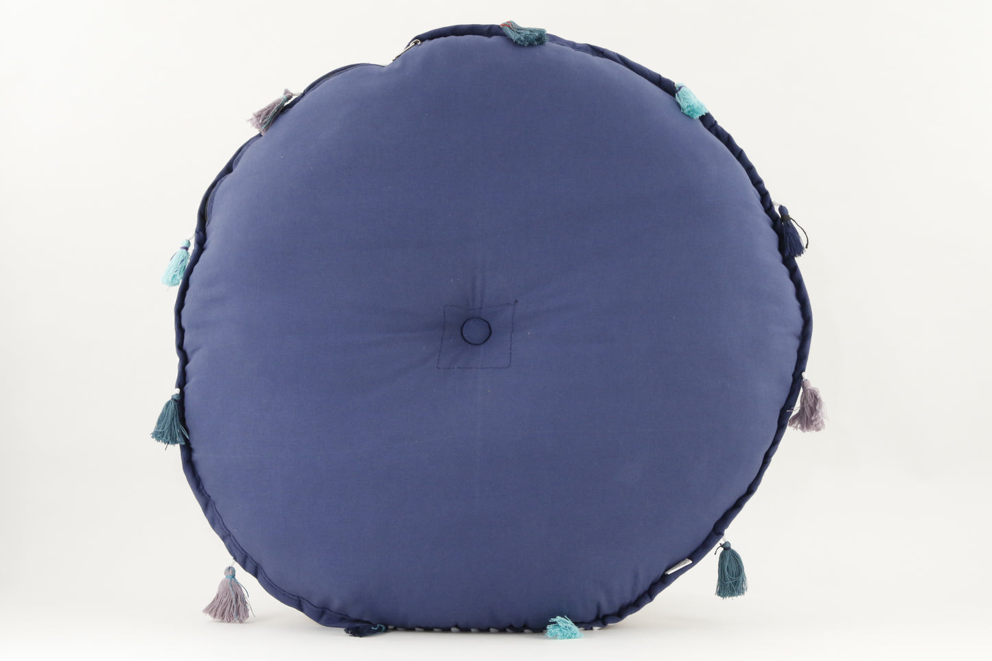 MANDALA BLUE _GREEN MEDITATION PILLOW BACK VIEW