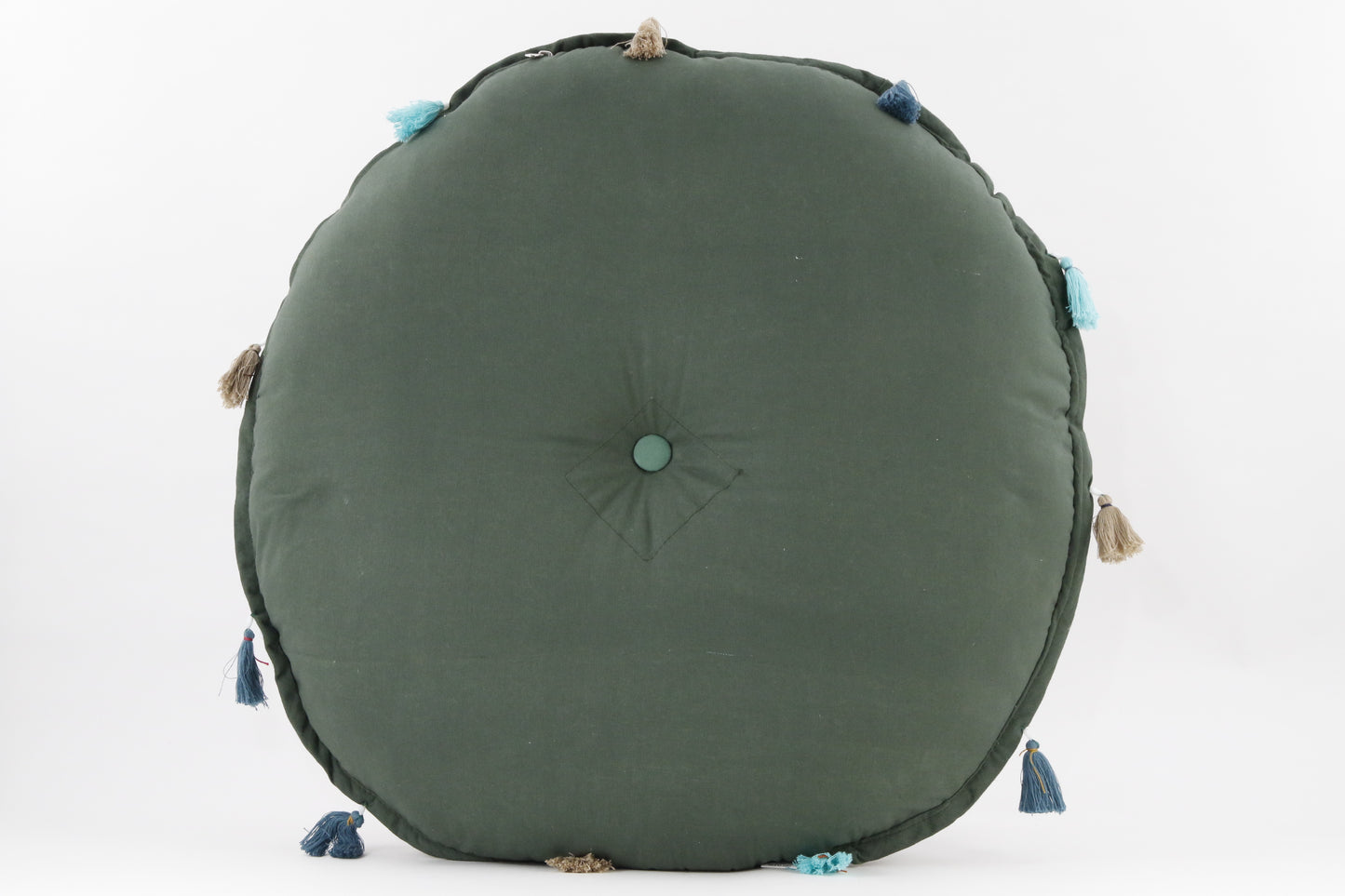 MANDALA GREEN_RED MEDITATION PILLOW BACK VIEW