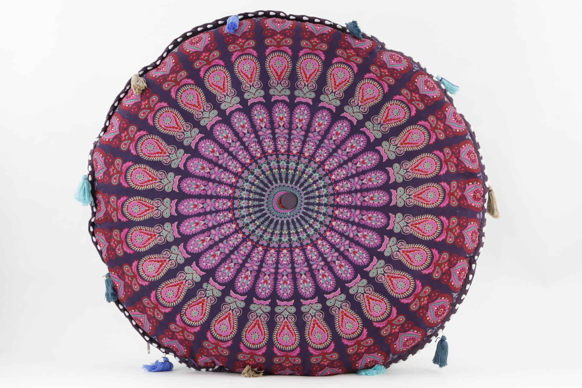 MANDALA PURPLE_PINK MEDITATION PILLOW FRONT VIEW