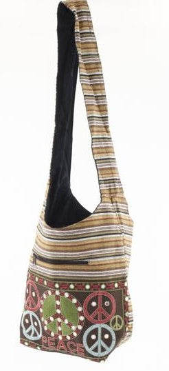 PEACE SIGN BAG BROWN