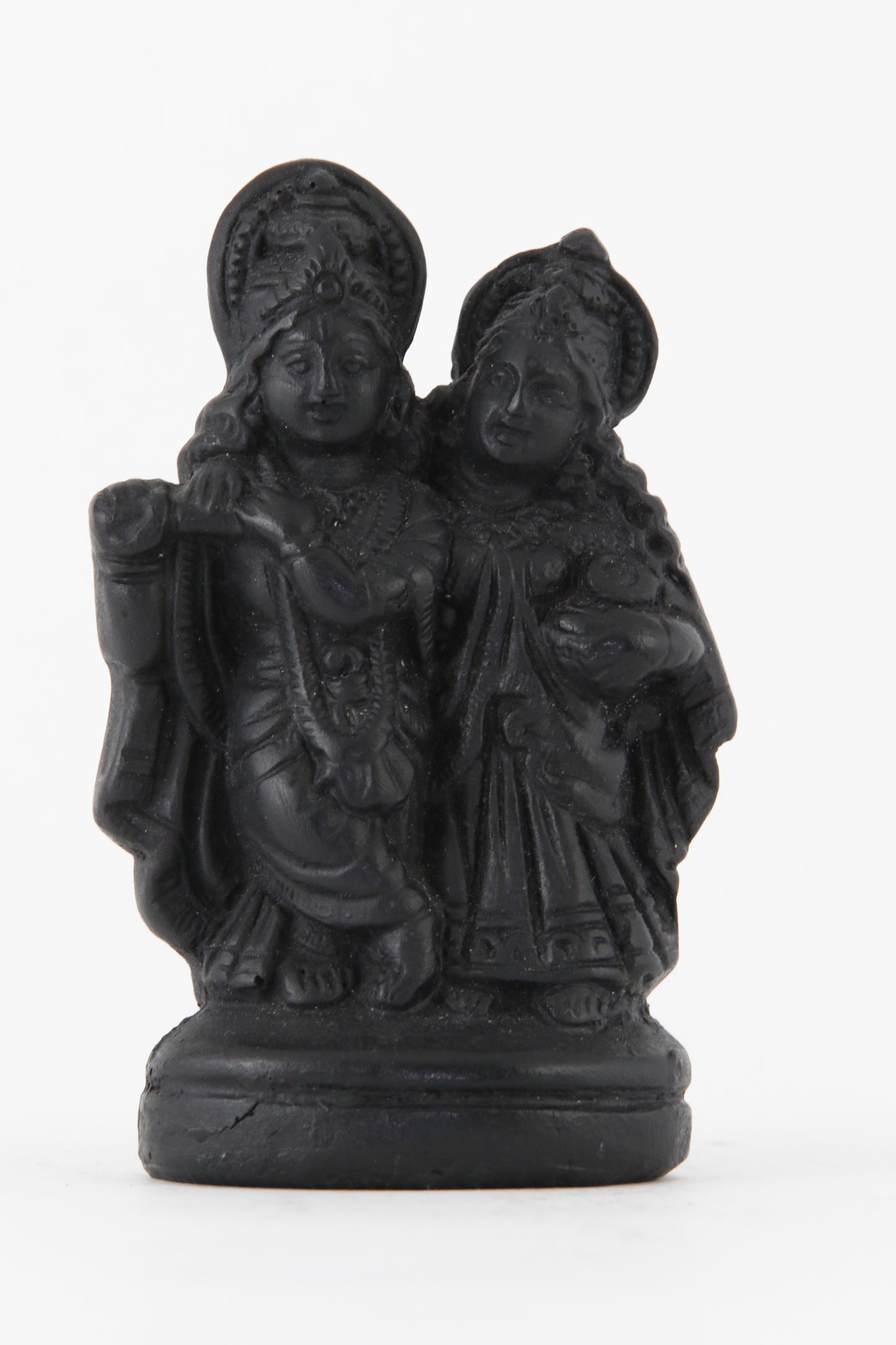 RADHA KRISHNA STATUE DARK SMALL FRONT VIEW