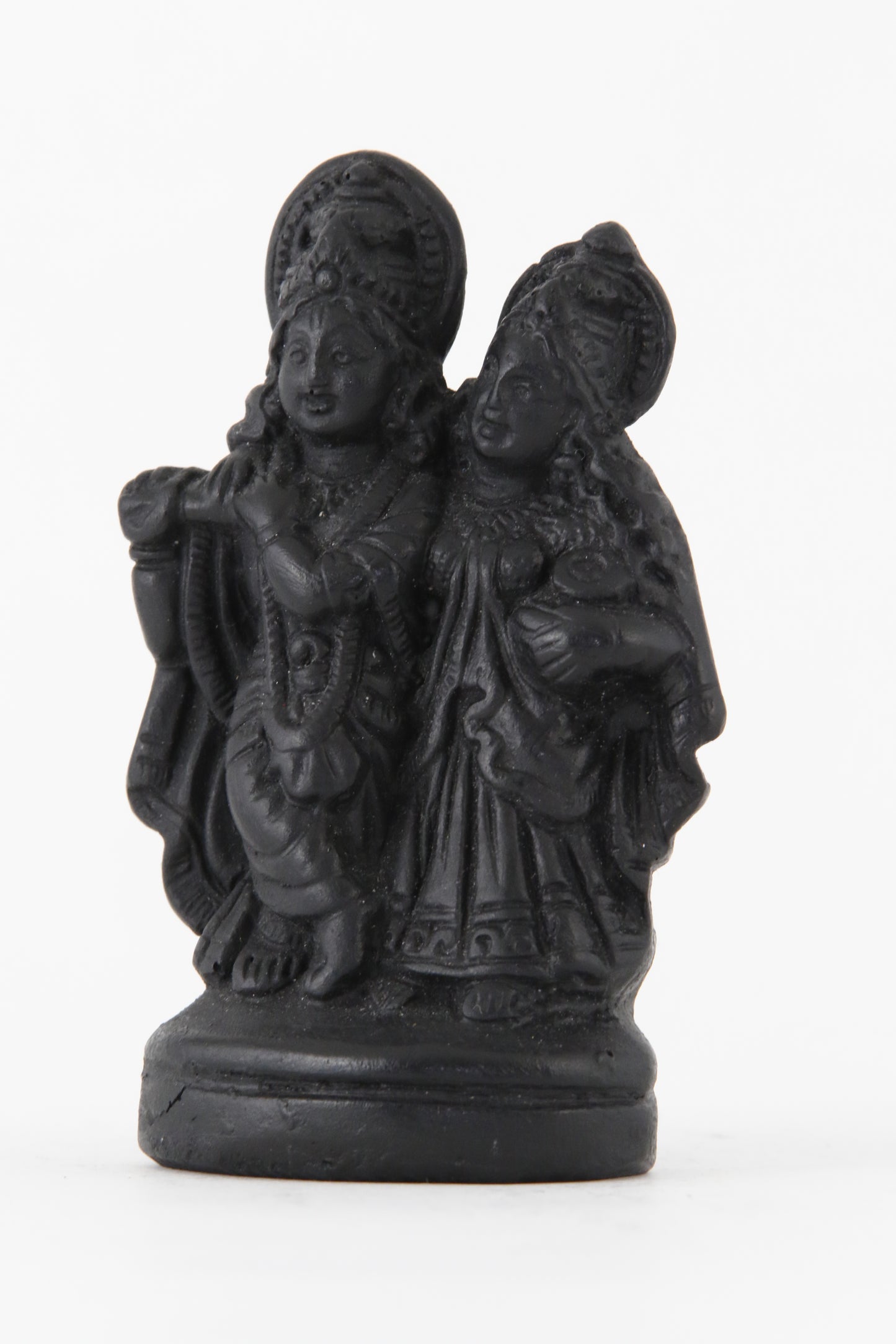 RADHA KRISHNA STATUE DARK SMALL SIDE VIEW