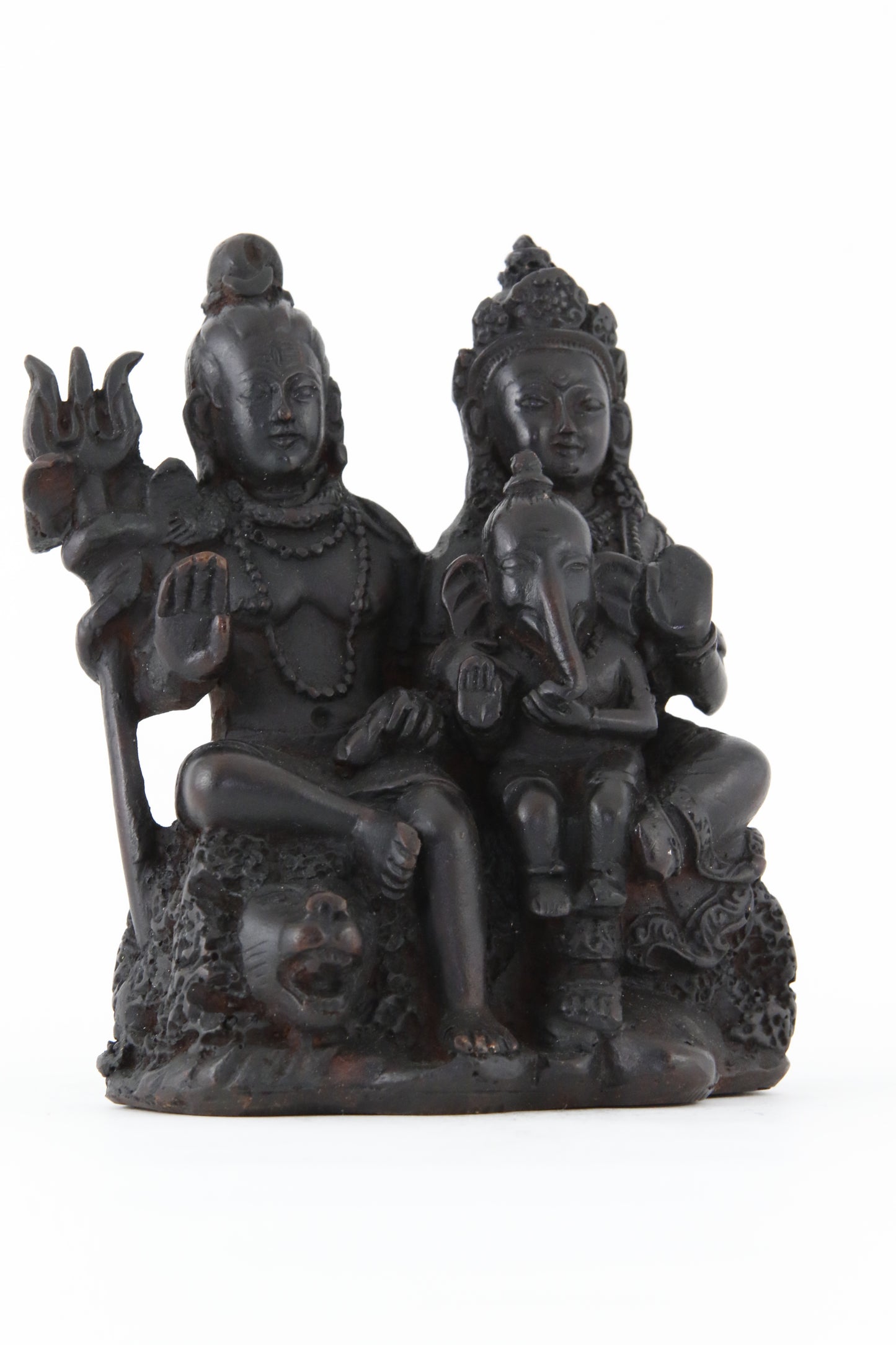 SHIVA FAMILY STATUE DARK SIDE VIEW