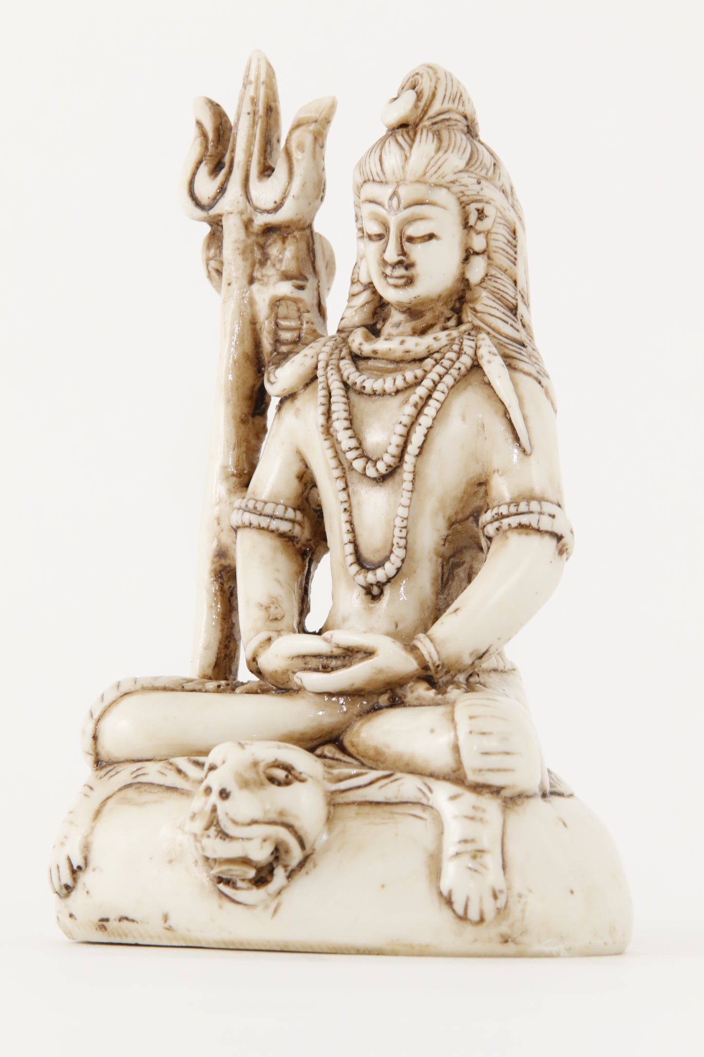 SHIVA TRIDENT STATUE OFF-WHITE SIDE VIEW