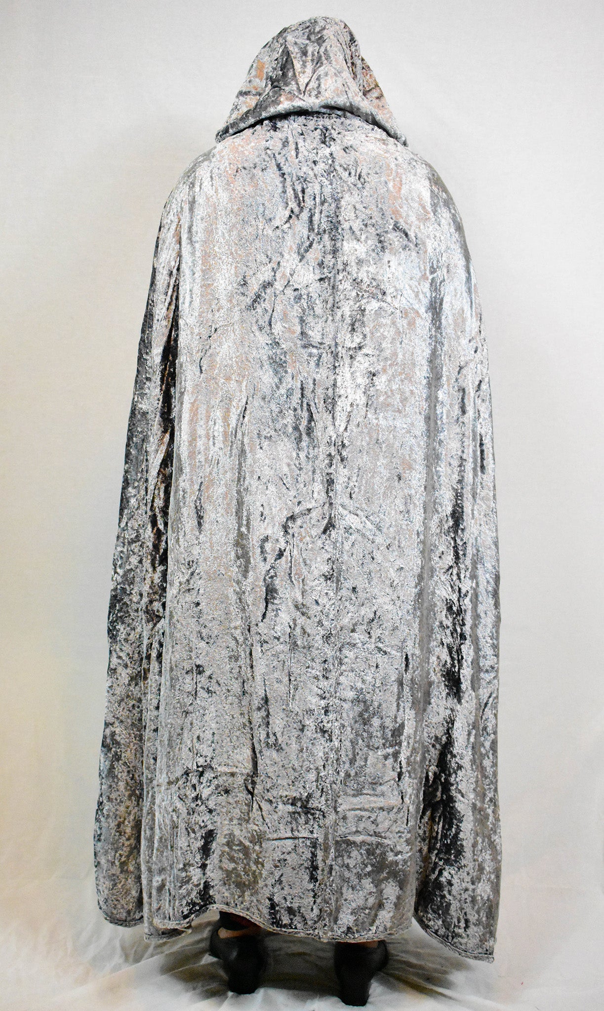 Magic Velvet Cloak Silver Grey S/M Back View