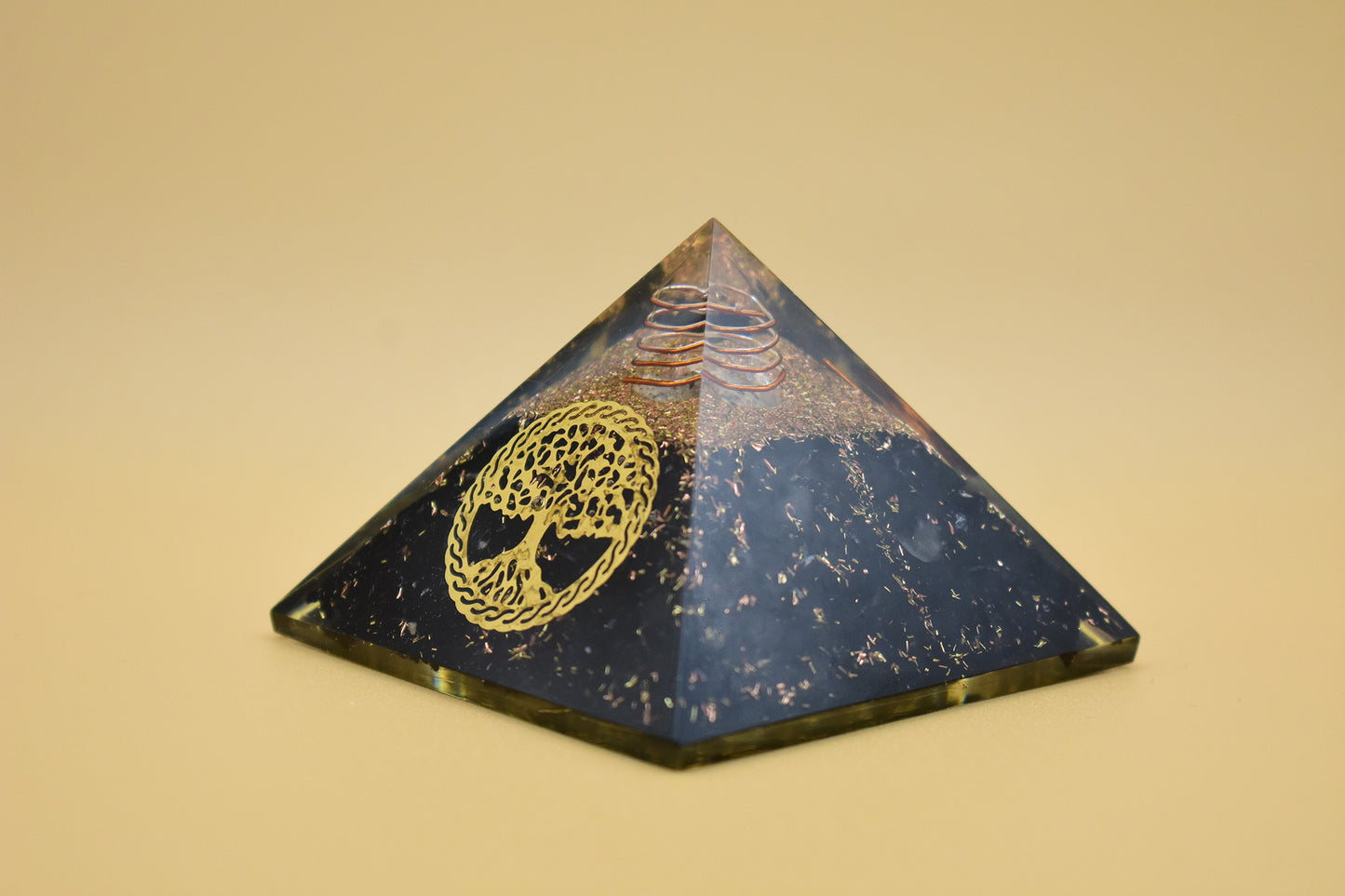 Black Tourmaline Small Pyramid Tree of LifeSymbol